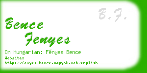 bence fenyes business card