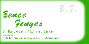 bence fenyes business card